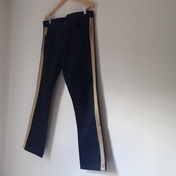 1200cad RALPH LAUREN Black Label Black Gold detail jeans Straight Leg/cotton 31w - Picture 1 of 10